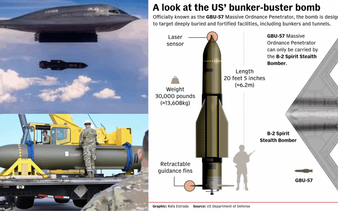 US Strikes Iran, Unleashes GBU-57 MOP – a 13,600 kg Precision Bunker-Buster