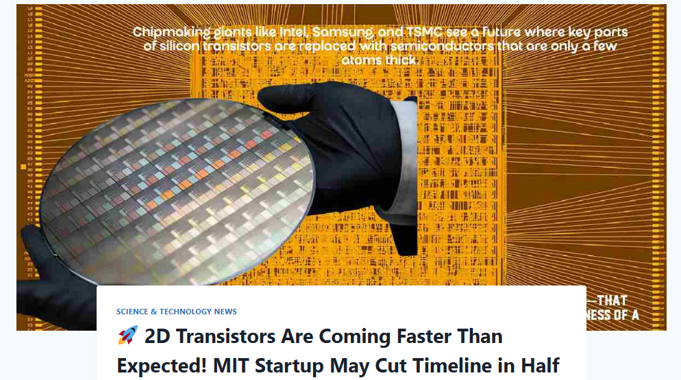 CDIMENSIONS Advances 2D Transistors Beyond Moore’s Law